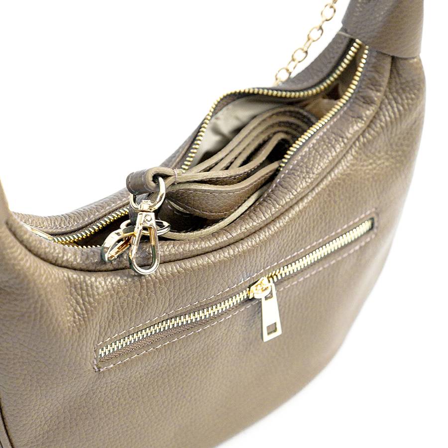 Laura Di Maggio MOON – Borsa a spalla in pelle taupe Affare Del Giorno