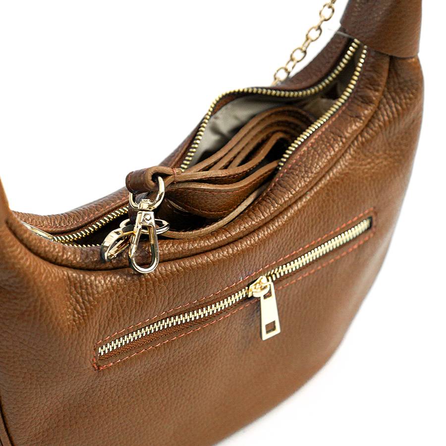 Laura Di Maggio MOON – Borsa a spalla in pelle cuoio Sottocosto