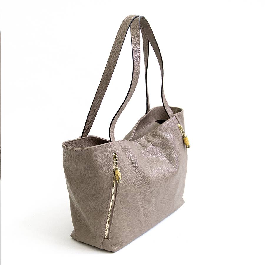 Laura Di Maggio BAMBU’ SHOPPER – Borsa in pelle taupe Novità