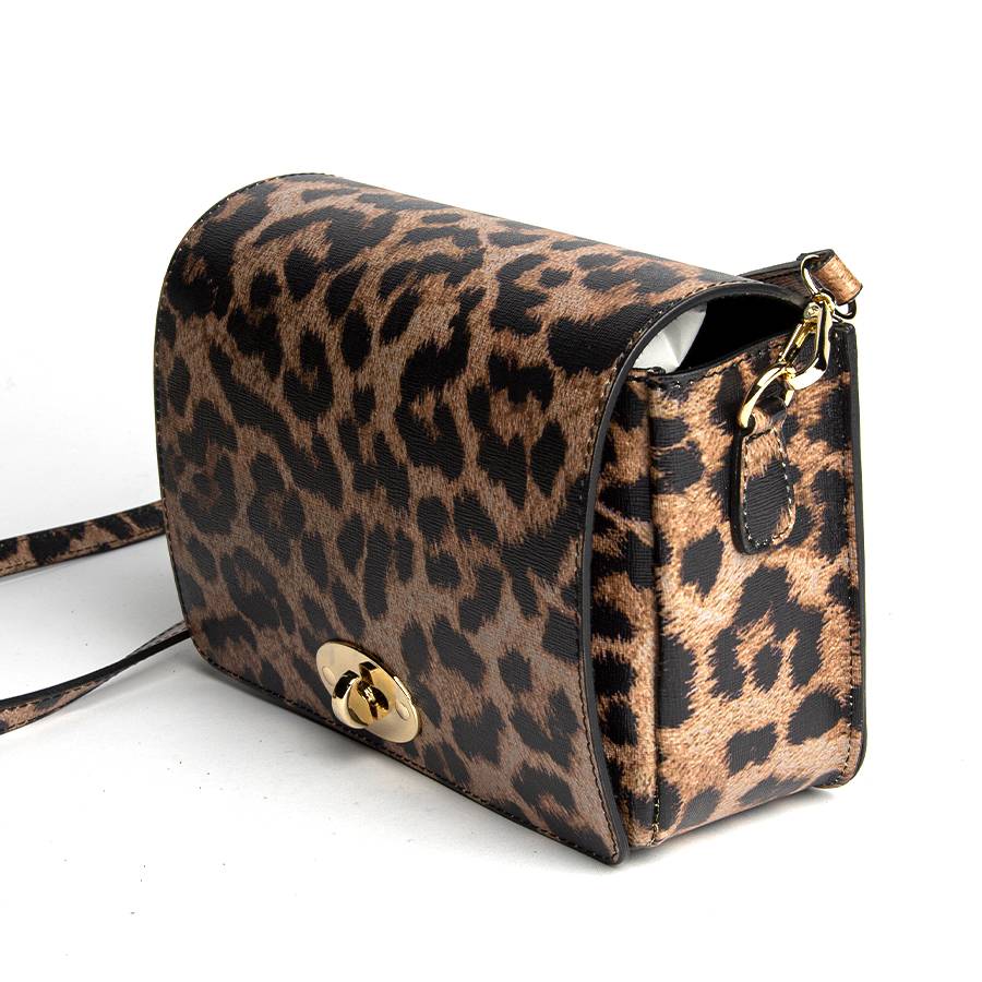 Laura Di Maggio LEOPARD – Postina in pelle saffiano stampata Vendita Calda