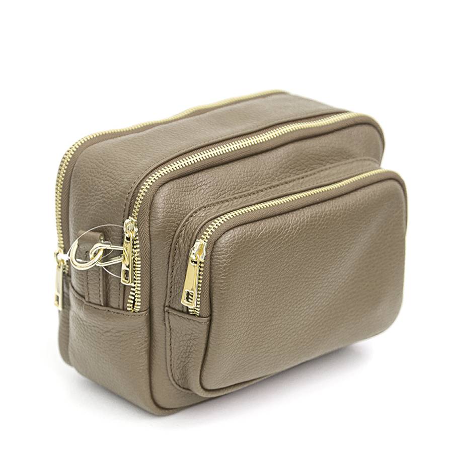 Laura Di Maggio SAPONETTA OVER – Borsa a tracolla in pelle dollaro taupe Vendite Flash