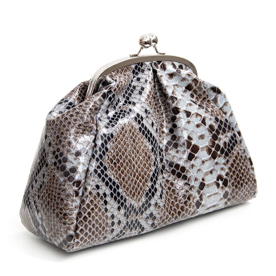 Laura Di Maggio CLUTCH – borsello in pelle stampa pitone azzurro Moda