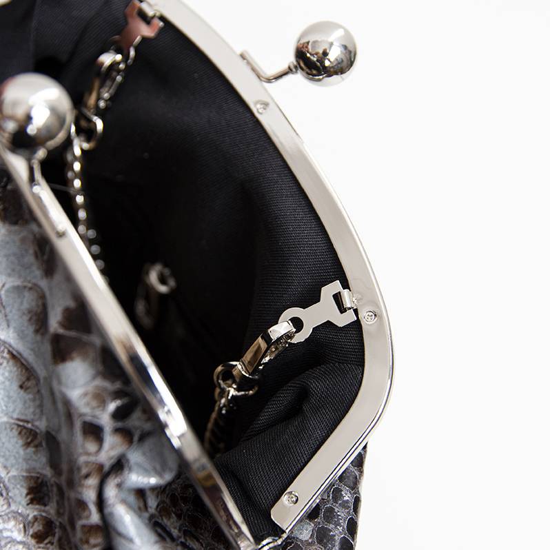Laura Di Maggio CLUTCH – borsello in pelle stampa pitone azzurro Moda
