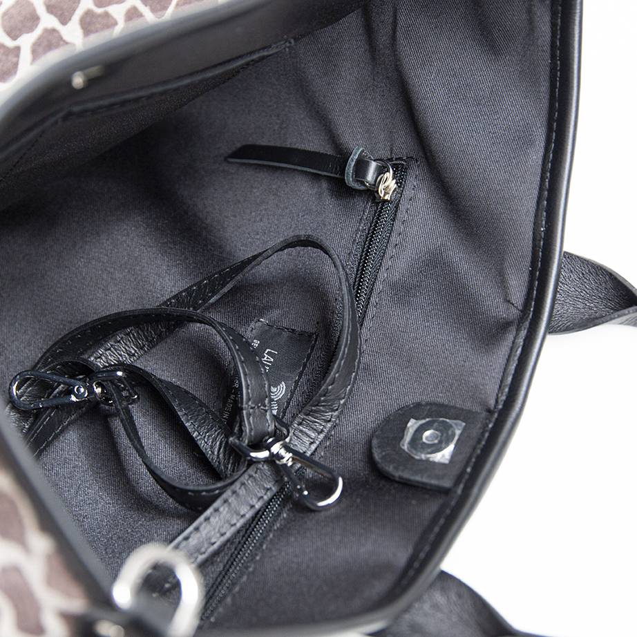 Laura Di Maggio JENNY – Borsa in camoscio stampa giraffa fango Italia
