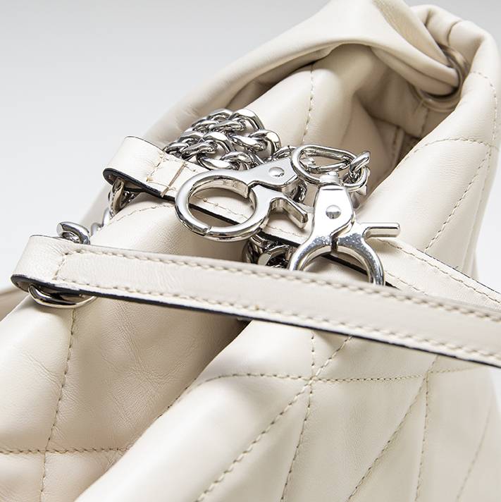 Laura Di Maggio RITA – borsa in pelle soft trapuntato latte Nuovo