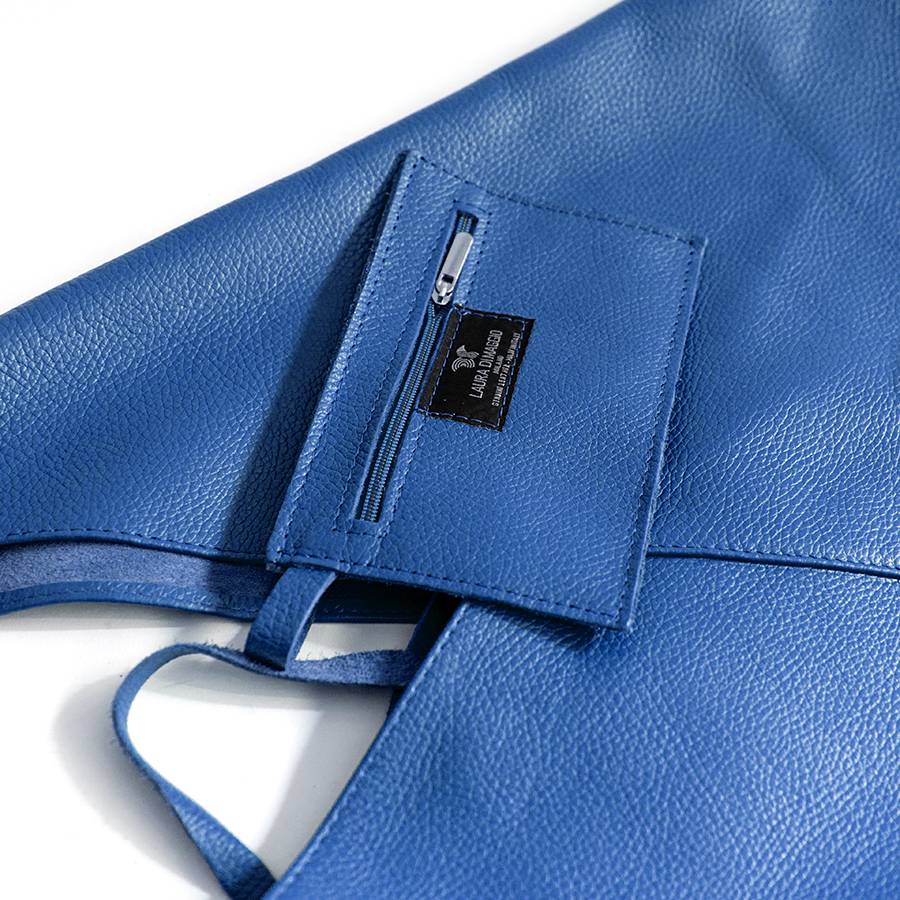Laura Di Maggio LINA – Maxi sacca in pelle blu Promozione Limitata