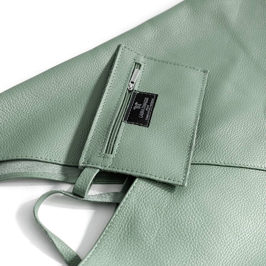 Laura Di Maggio LINA – Maxi sacca in pelle menta Shopping Online