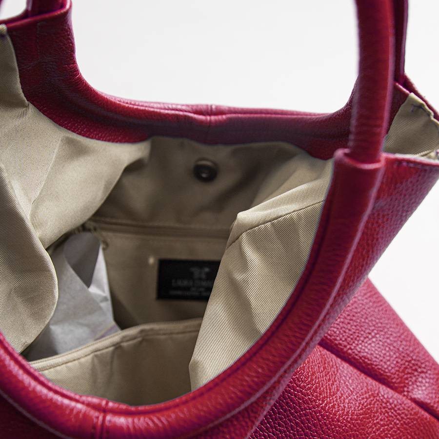 Laura Di Maggio INDIA – Maxi borsa con manico tondo in pelle azalea Sottocosto