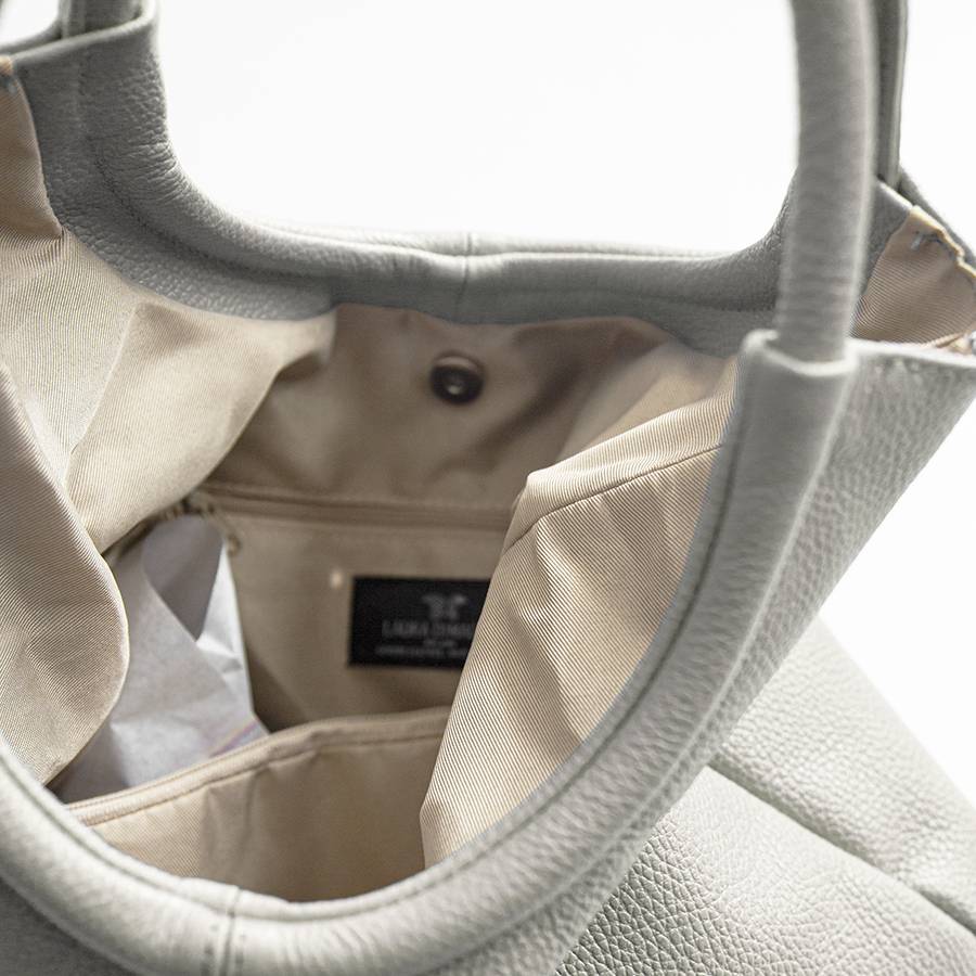 Laura Di Maggio INDIA – Maxi borsa con manico tondo in pelle latte Convenienza