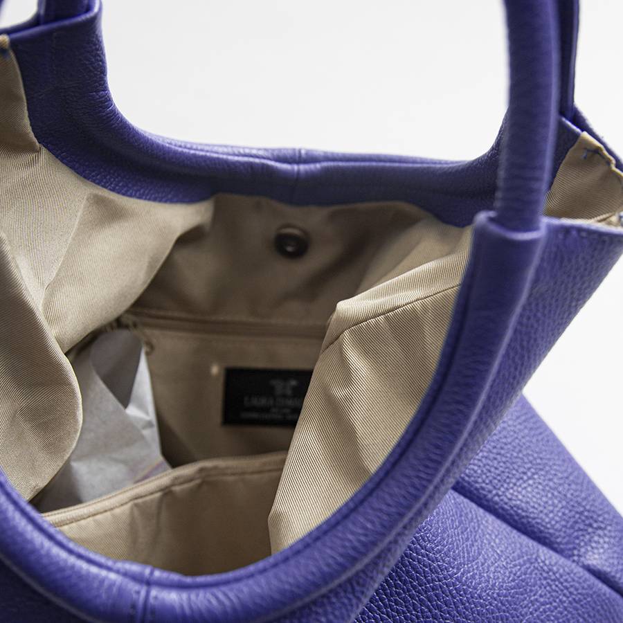 Laura Di Maggio INDIA – Maxi borsa con manico tondo in pelle glicine Novità