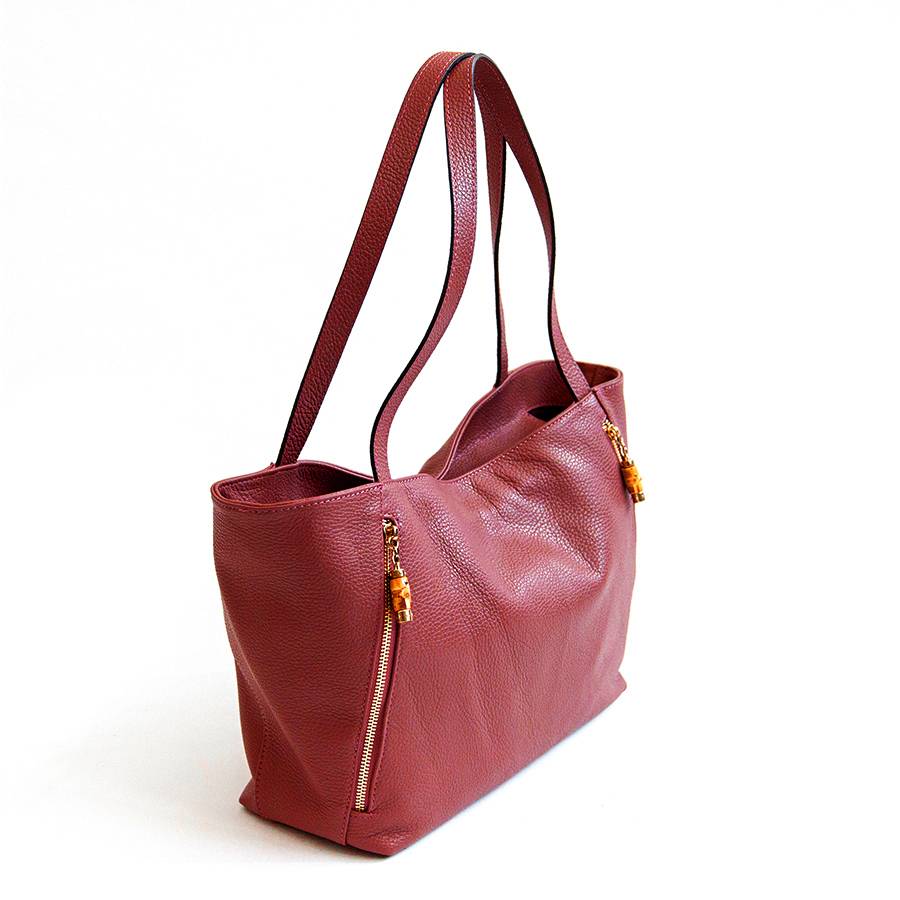 Laura Di Maggio BAMBU’ SHOPPER – Borsa in pelle rossa Presa