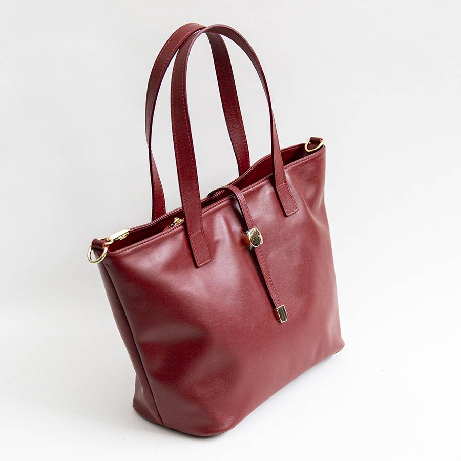 Laura Di Maggio LADY – shopping in pelle soft rubino Economico