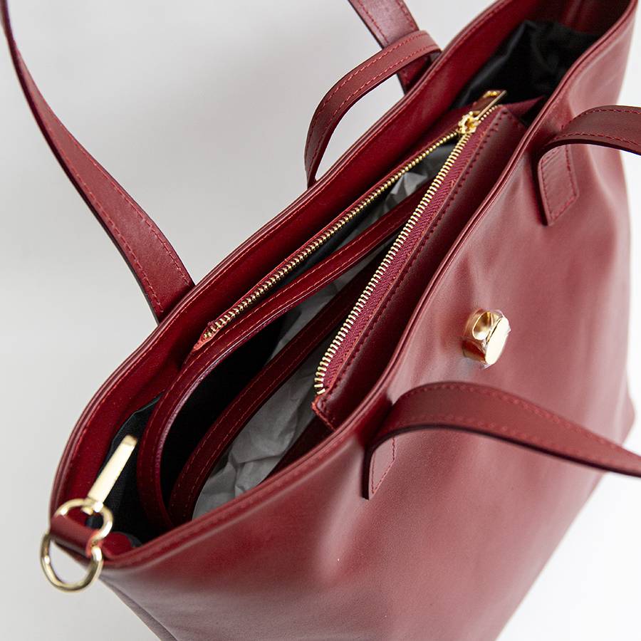 Laura Di Maggio LADY – shopping in pelle soft rubino Economico