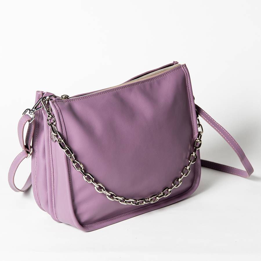 Laura Di Maggio POLLY – Postina in pelle nappa malva Nuova