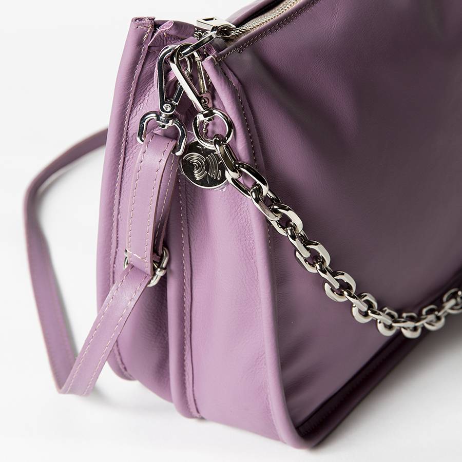 Laura Di Maggio POLLY – Postina in pelle nappa malva Nuova