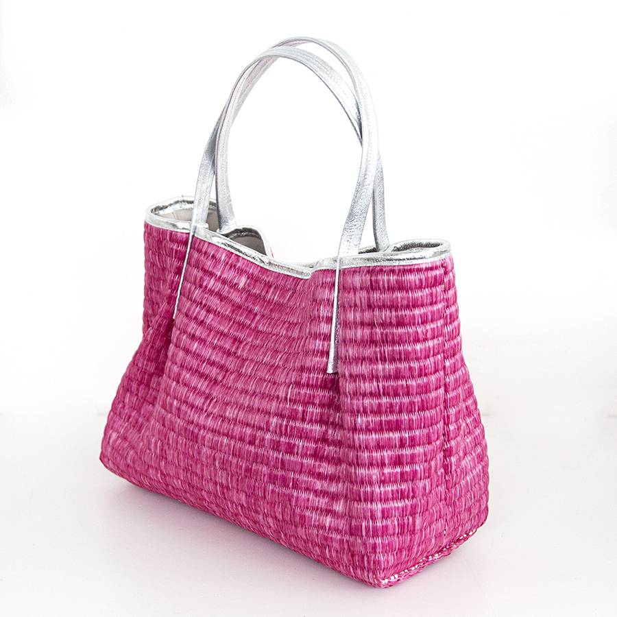 Laura Di Maggio ADIMA – shopping in pelle e paglia fucsia Vendita