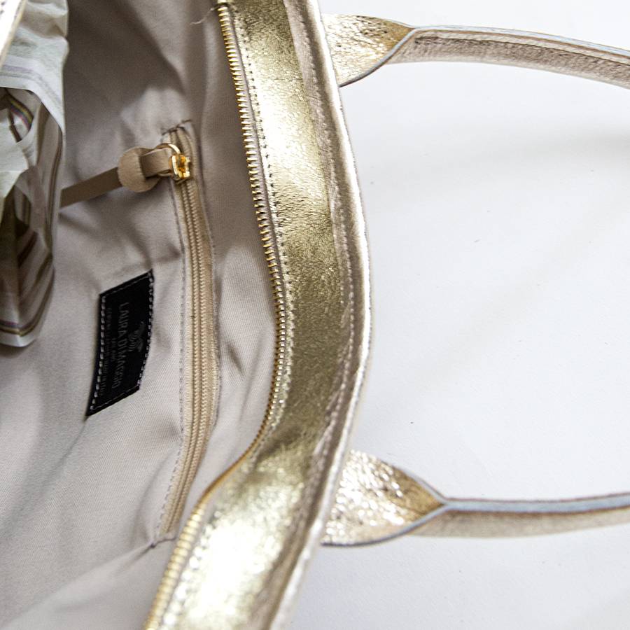 Laura Di Maggio ALTEA – shopping in pelle stampa chiodo bronzo Pezzi Unici