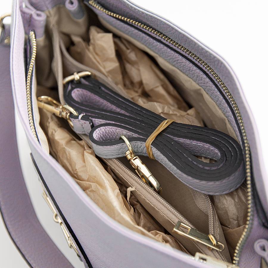 Laura Di Maggio NAIA – borsa con morsetto in pelle lilla Acquista Ora