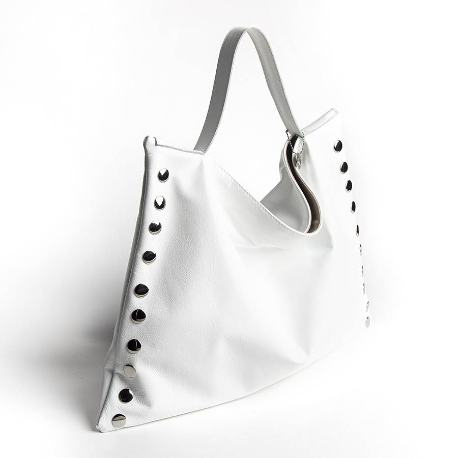 Laura Di Maggio JILLIAN BIG – Maxi borsa in pelle nappa bianca In Saldo