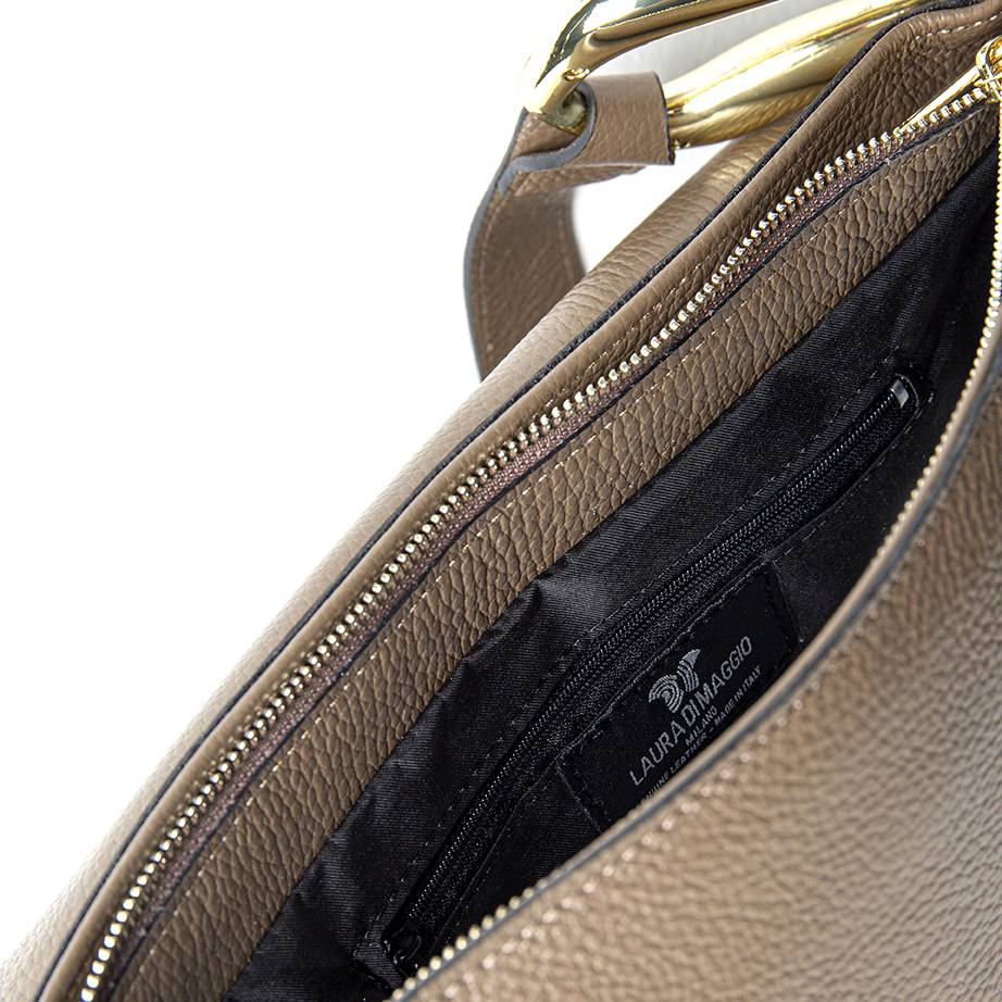 Laura Di Maggio ZELDA – borsa a spalla in pelle taupe 2025