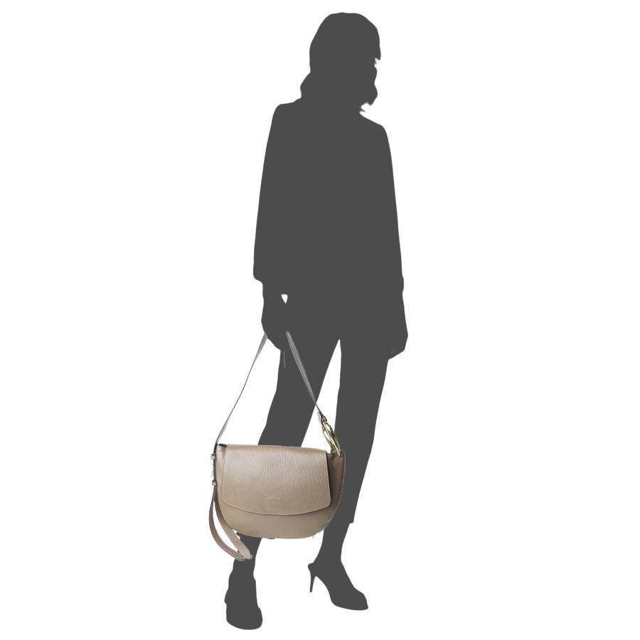 Laura Di Maggio ZELDA – borsa a spalla in pelle taupe 2025