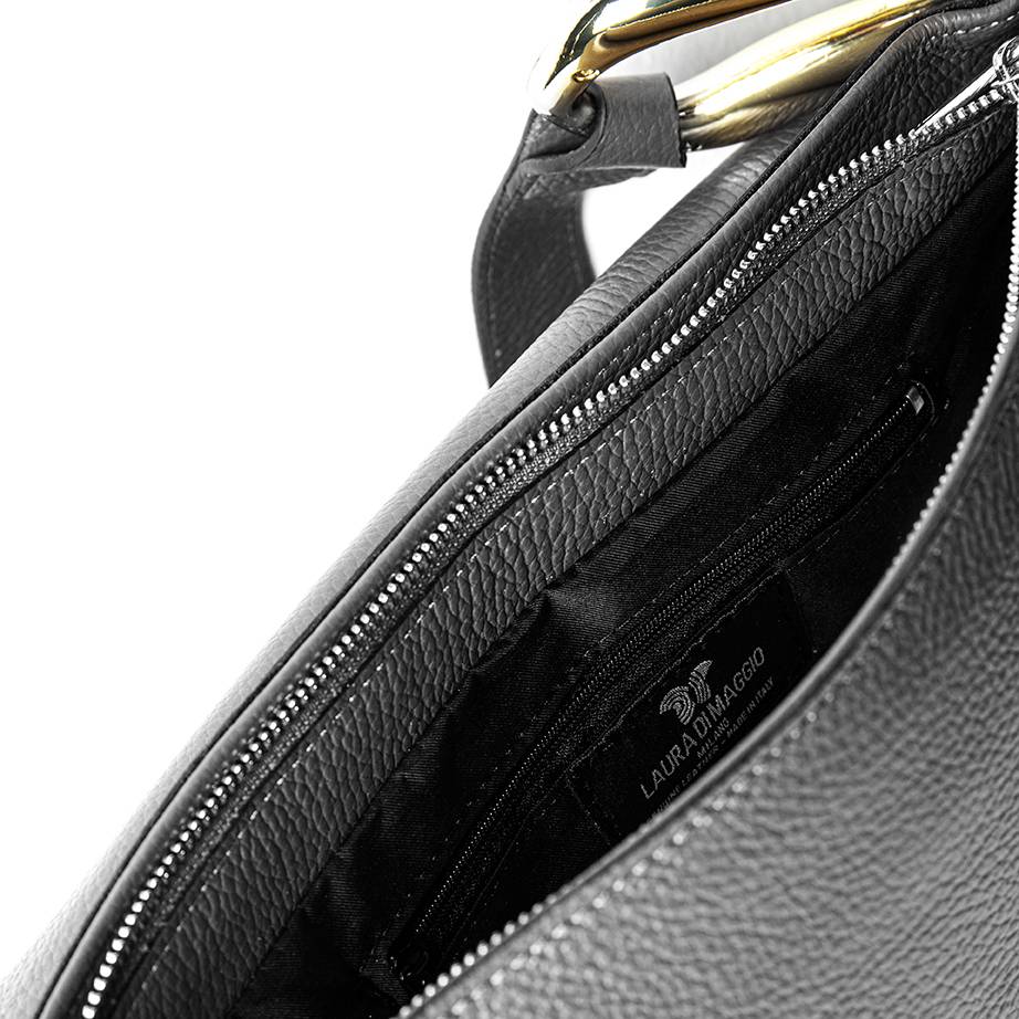 Laura Di Maggio ZELDA – borsa a spalla in pelle nera In Linea