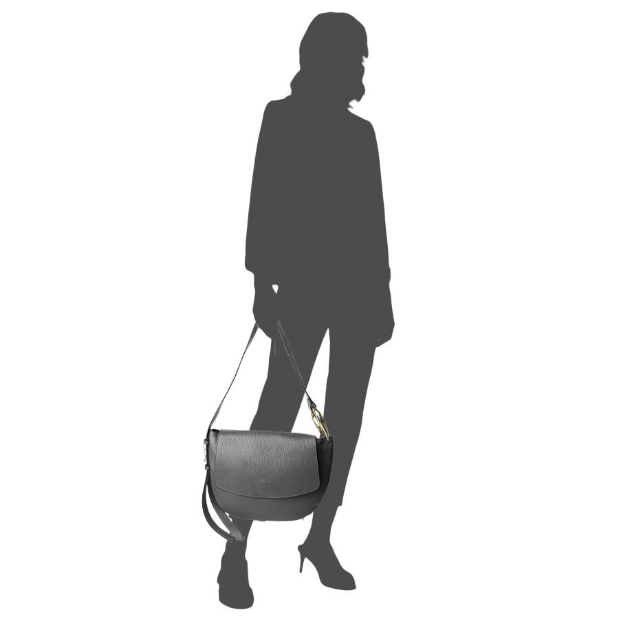 Laura Di Maggio ZELDA – borsa a spalla in pelle nera In Linea