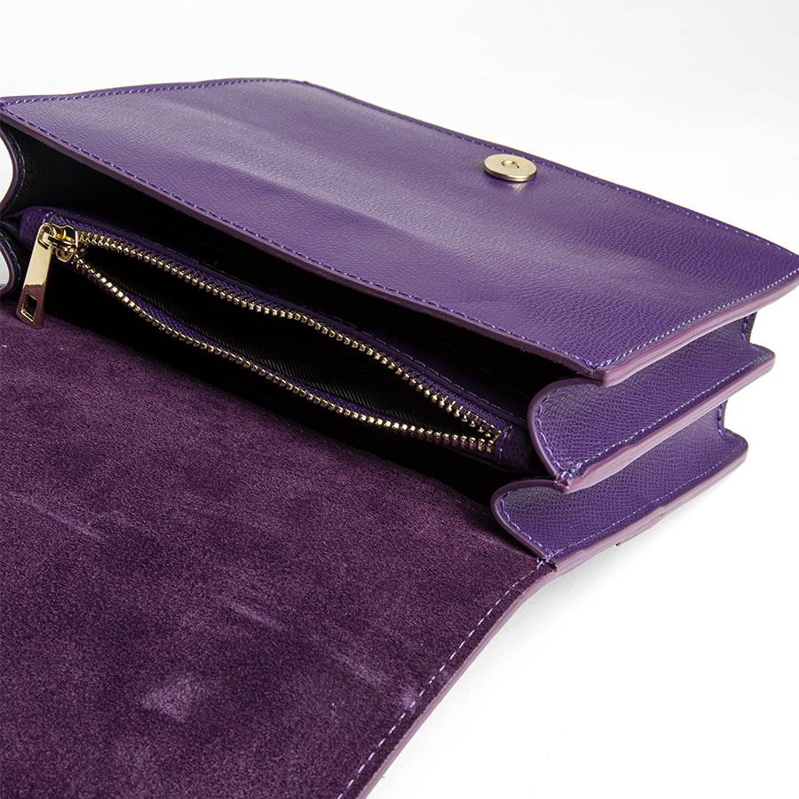 Laura Di Maggio LEA – Postina in pelle saffiano viola Consegna Veloce