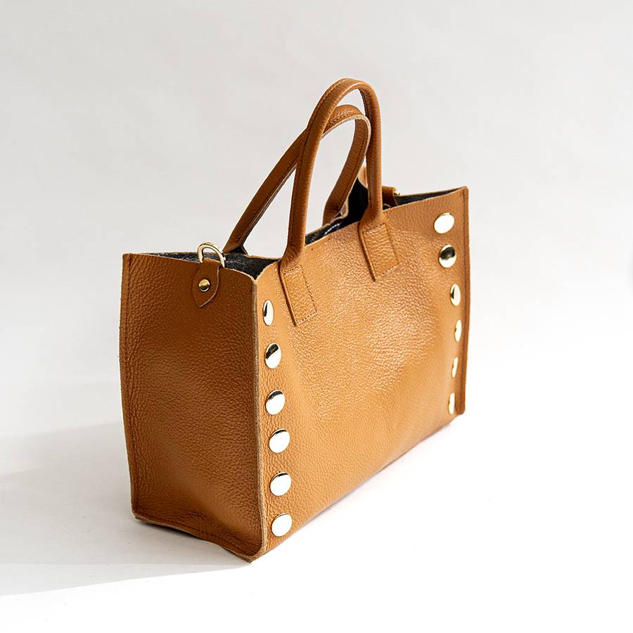 Laura Di Maggio SAM – Shopping con borchie in pelle cuoio Novità