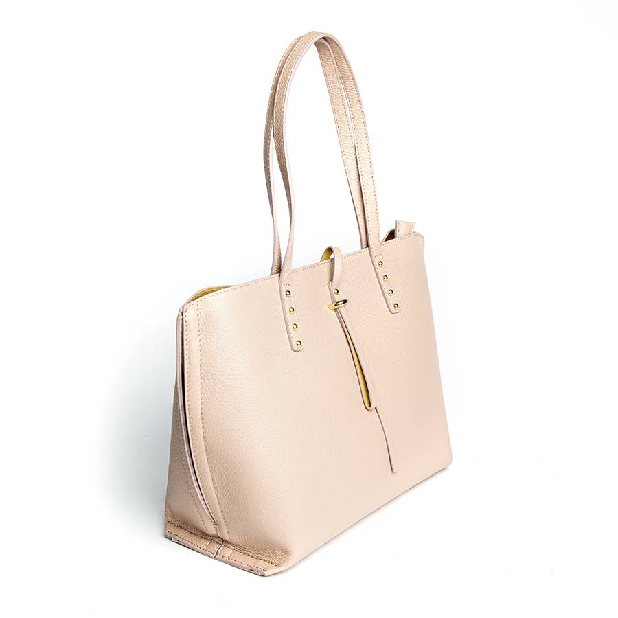 Laura Di Maggio JAMA – Shopping in pelle dollaro rosa cipria In Vendita