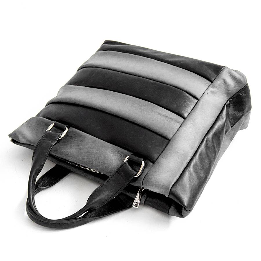 Laura Di Maggio TESSA TOTE – borsa in pelle nappa trapuntata grigia Saldi Di Fabbrica