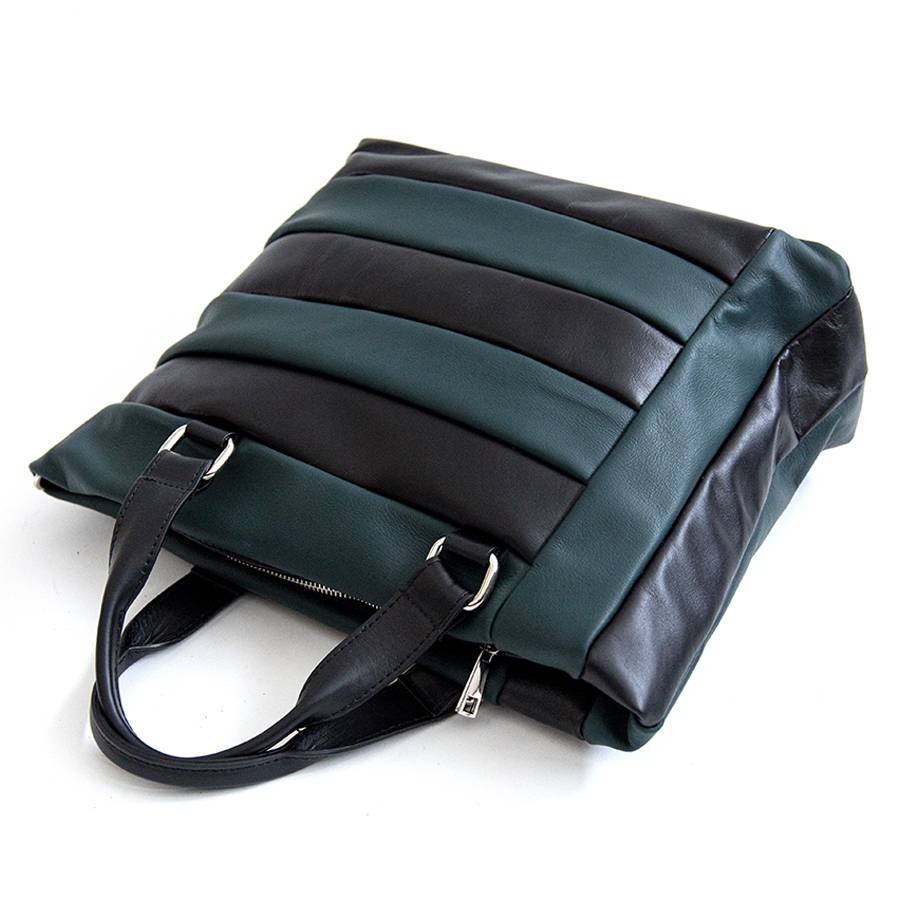 Laura Di Maggio TESSA TOTE – borsa in pelle nappa trapuntata petrolio I Più Venduti