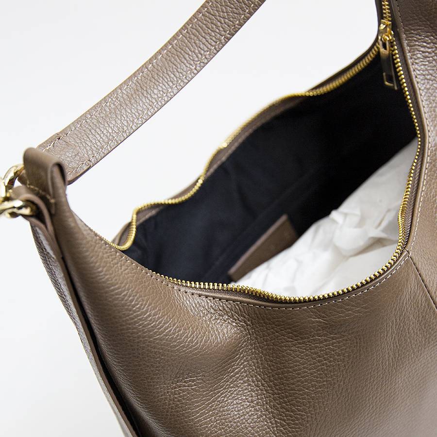 Laura Di Maggio SIDNEY – Sacca in pelle taupe Italy