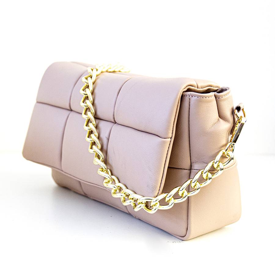 Laura Di Maggio DOLCE – Borsa in nappa trapuntata cipria 2025