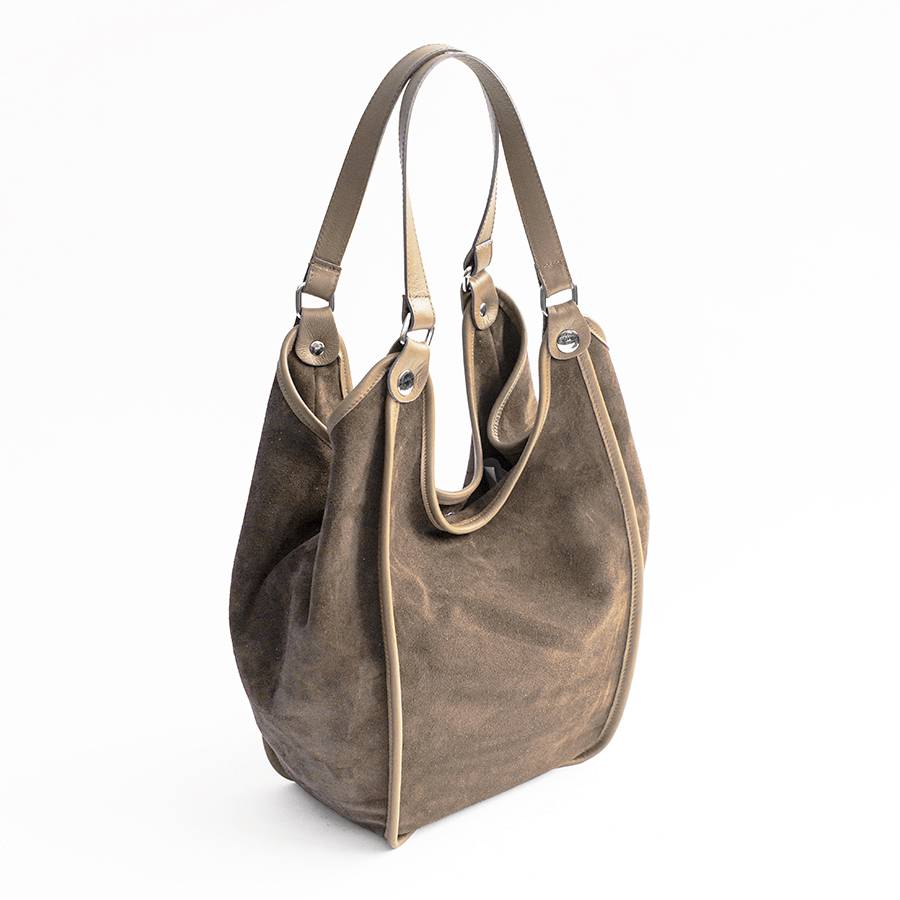 Laura Di Maggio CLEA – Sacca in camoscio e pelle taupe Offerta