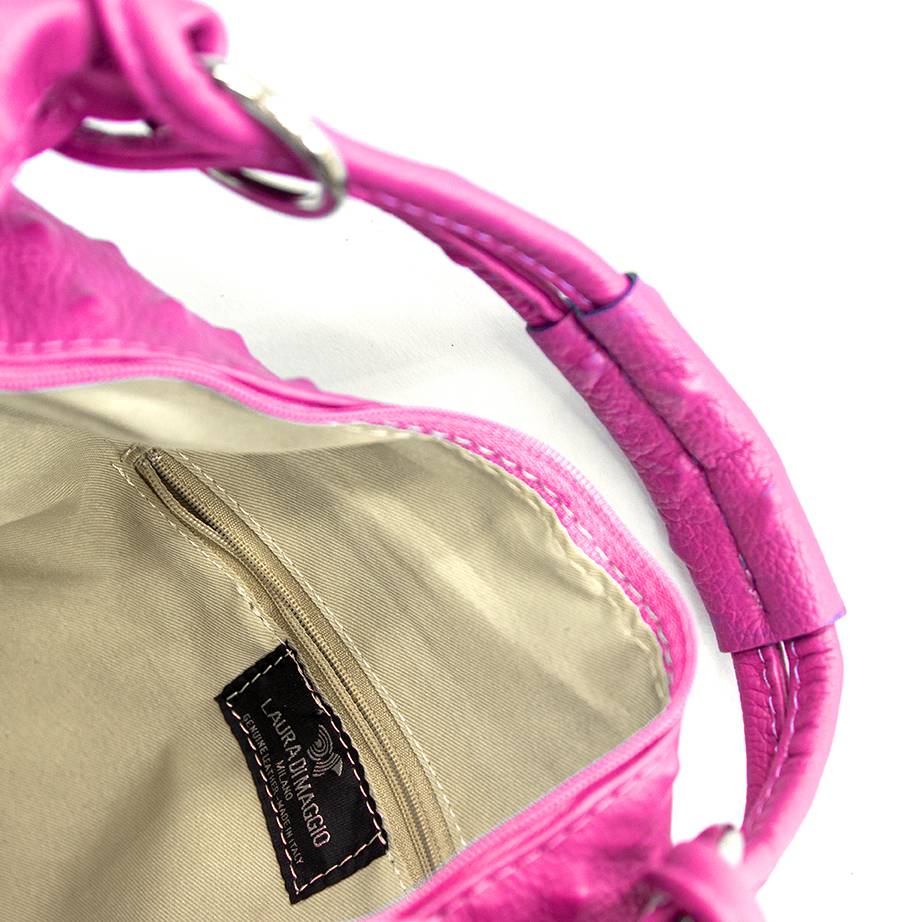 Laura Di Maggio ASIA – hobo bag in pelle stampa chiodo fucsia Spedizione gratuita