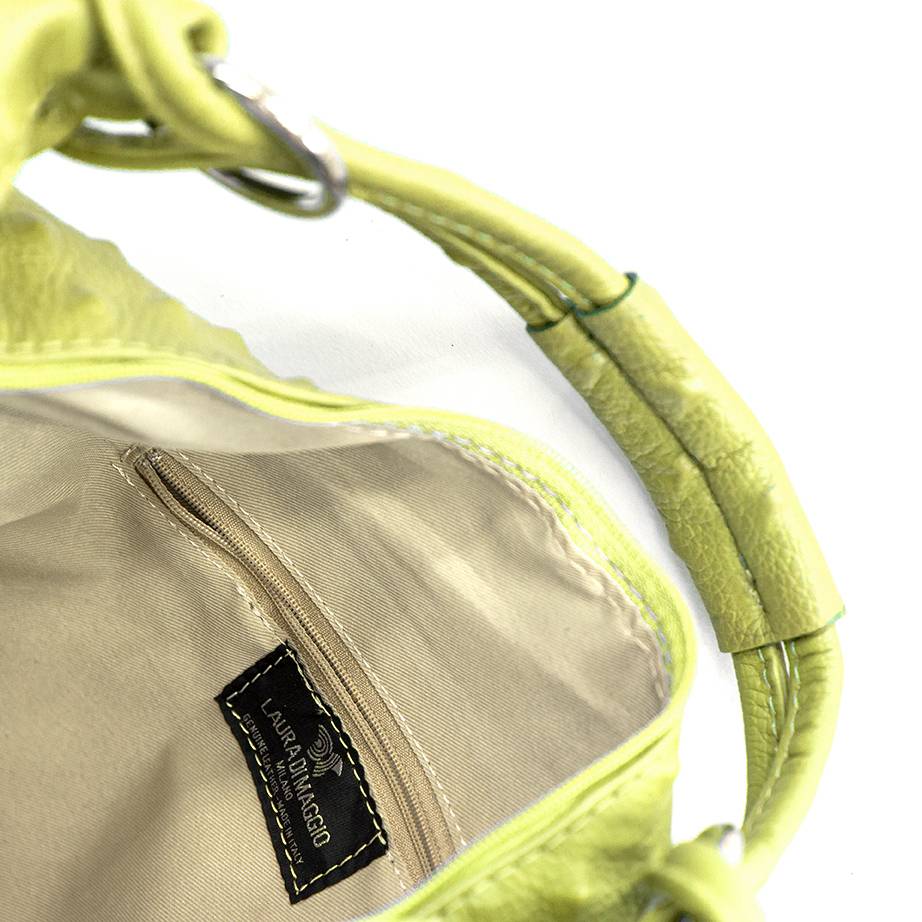 Laura Di Maggio ASIA – hobo bag in pelle stampa chiodo lime Sconto di tempo limitato