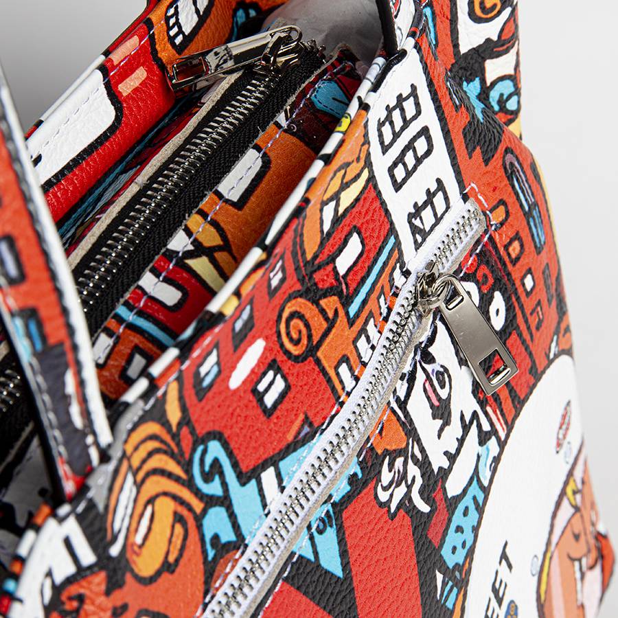 Laura Di Maggio DOODLE – shopping in pelle serigrafata rossa Flash Sale