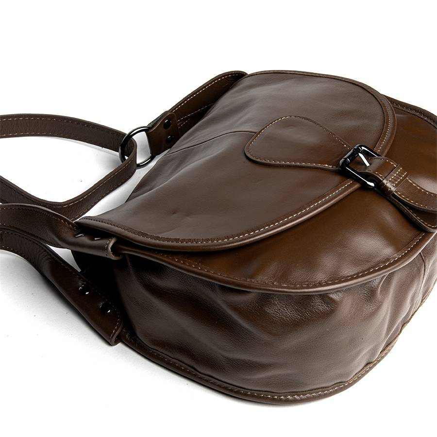 Laura Di Maggio SADDLE – postina a spalla in pelle soft testa di moro Vendite stagionali