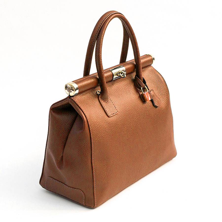 Laura Di Maggio DOCTOR – bauletto in pelle dollaro cuoio Offerta Pasqua