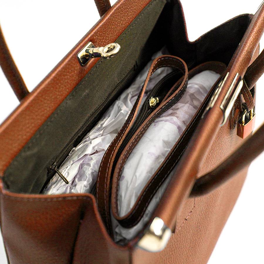 Laura Di Maggio DOCTOR – bauletto in pelle dollaro cuoio Offerta Pasqua