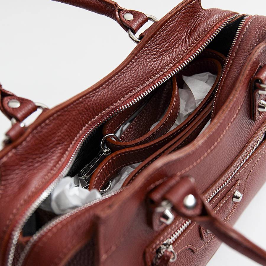 Laura Di Maggio BARCELLONA – bauletto in pelle rubino Vendita calda