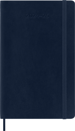 Moleskine Agenda Classic 2024/2025 LargeSettimanale, copertina morbida, 18 mesi, Blu Zaffiro
