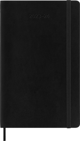Moleskine Agenda Classic 2023/2024 LargeSettimanale, copertina morbida, 18 mesi, Nero