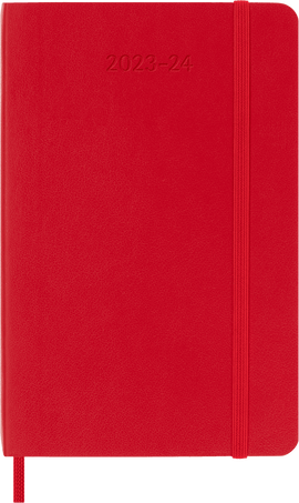 Moleskine Agenda Classic 2023/2024 PocketSettimanale, copertina morbida, 18 mesi, Rosso Scarlatto