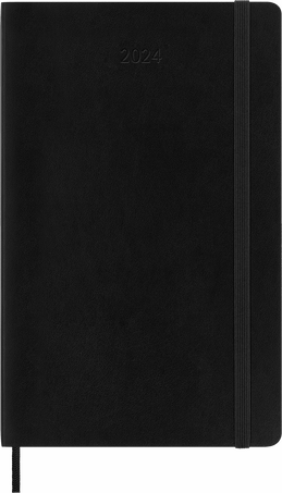 Moleskine Agenda Classic 2024 LargeGiornaliera, copertina rigida, 12 mesi, Nero