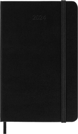 Moleskine Agenda Classic 2024 PocketSettimanale orizzontale, copertina rigida, 12 mesi, Nero