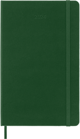 Moleskine Agenda Classic 2024 LargeSettimanale, copertina rigida, 12 mesi, Verde Mirto