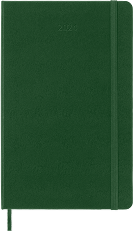 Moleskine Agenda Classic 2024 LargeGiornaliera, copertina rigida, 12 mesi, Verde Mirto