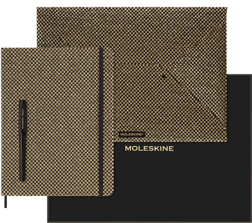 Moleskine Cofanetto da collezione ShineTaccuino XL a righe, busta, Penna stilografica Kaweco, Oro